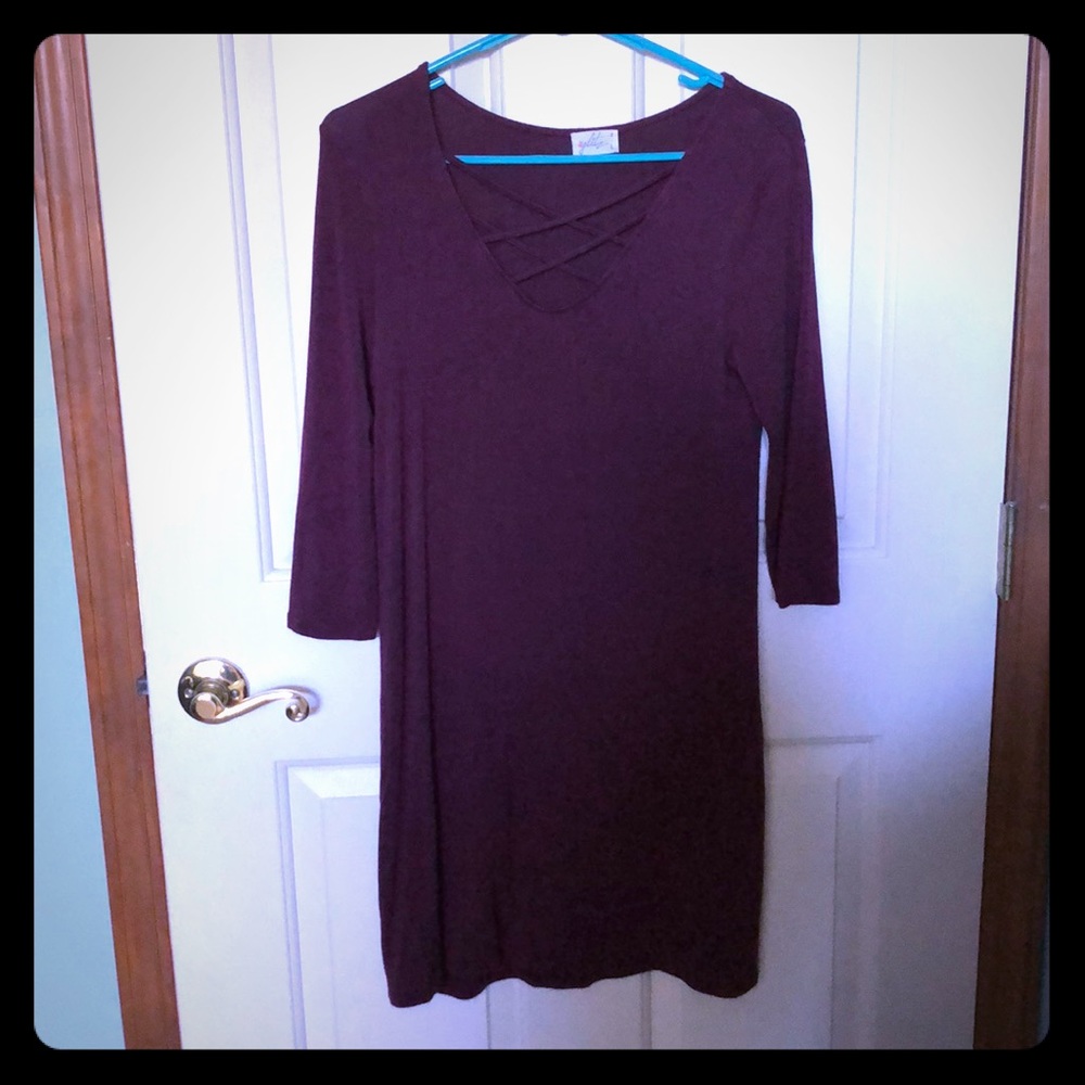 Burgundy long sleeve dress